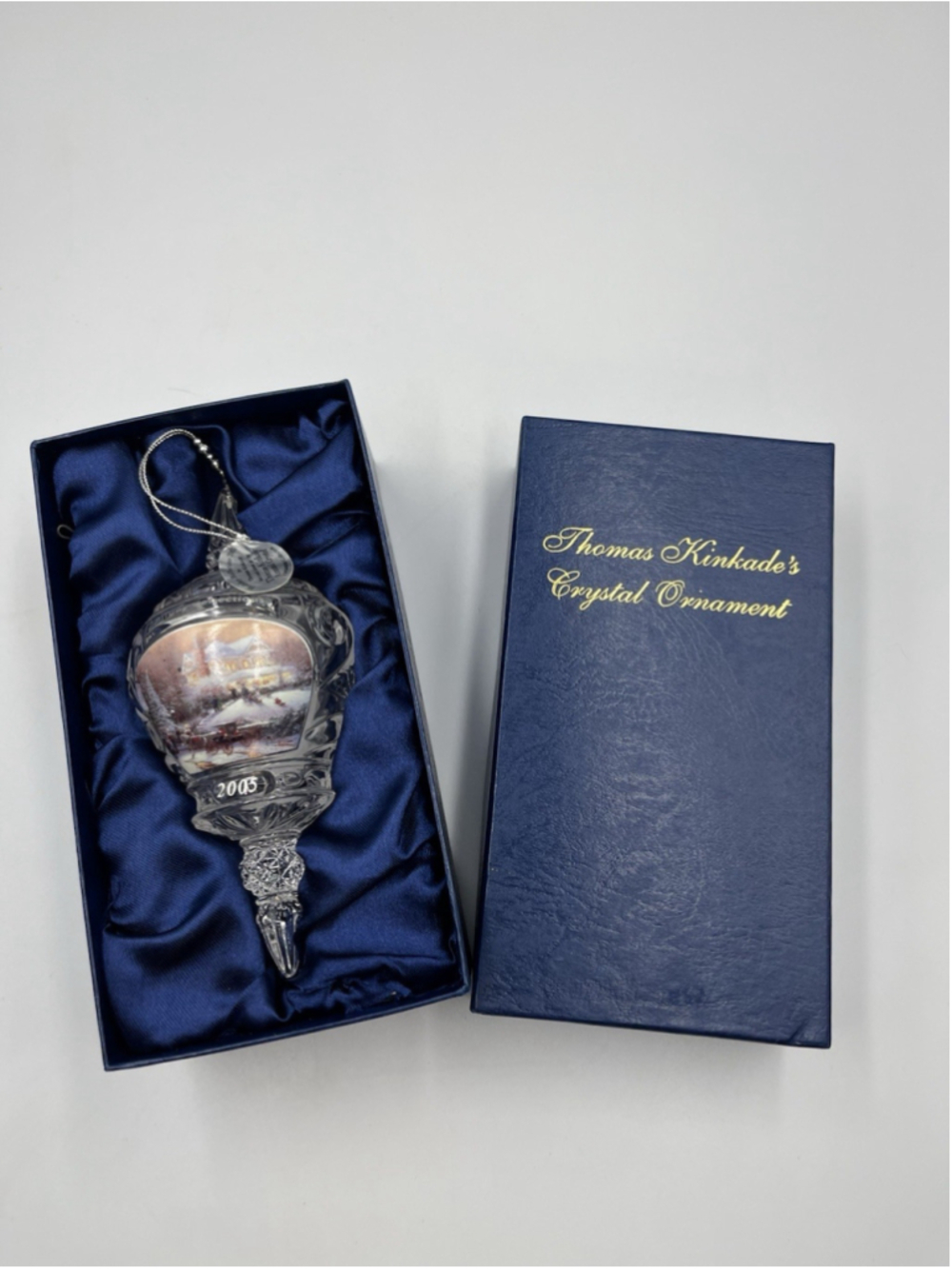 Thomas Kinkade 2005 "Holiday Reflections" Crystal Christmas Ornament SO PRETTY